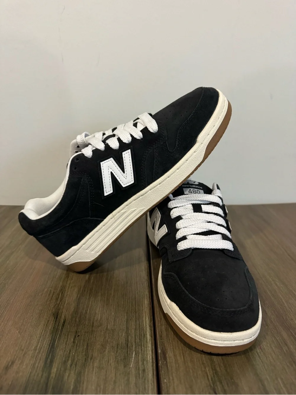 New Balance 480 Court Black and White Mens Shoes